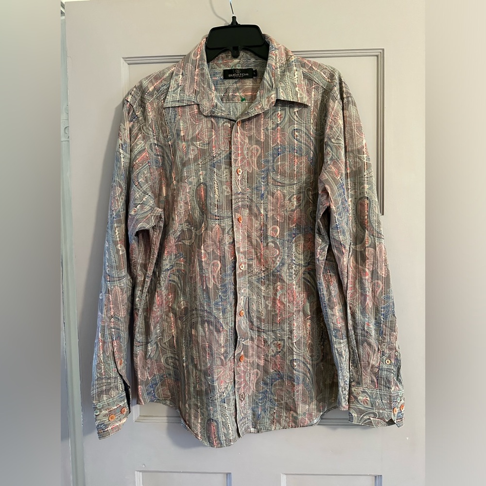 Bugatchi Multicolor Paisley Men's Shirt